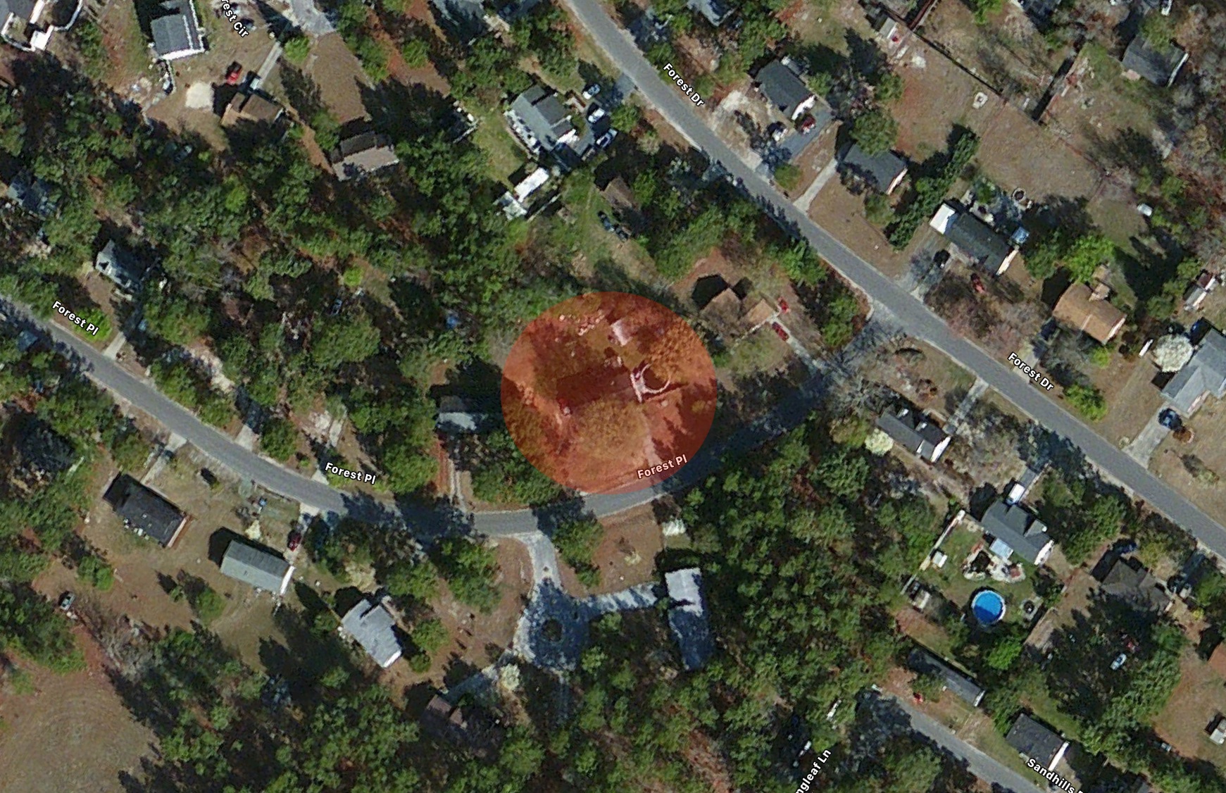 Aerial view of the Garner residence